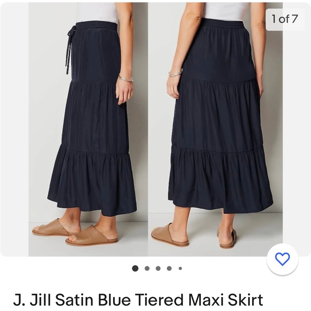 COPY - J.Jill Blue Tiered Maxi Skirt. Size M